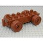 Duplo Car Base 2 x 6 with Brown Wheels and Open Hitch End