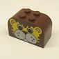 Brick Curved 2 x 4 x 2 Double with Lion Face Print
