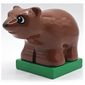Duplo Animal Bear Cub on Green Base