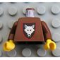 Torso Shield with Wolf Head Print (Wolfpack), Brown Arms, Yellow Hands