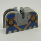 Animal / Creature Accessory, Horse Barding with Lion Heads and Blue and Yellow Print