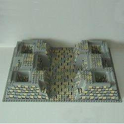 Baseplate Raised 32 x 48 x 6 with 4 Corner Pits with Tan and Gray Rock Print