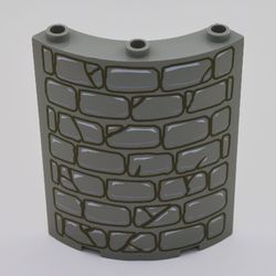 Panel 4 x 4 x 6 Quarter Cylinder with Stone Wall Print