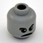 Minifig Head Peeves / Knight, Ghostly Gray Face, Eyebrows, Pupils Print [Blocked Open Stud]