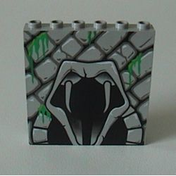Brick 1 x 6 x 5 with Stone and Open Mouth Snake Print
