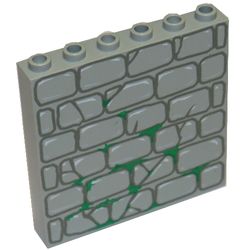 Brick 1 x 6 x 5 with Stone and Moss Print
