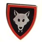 Shield Triangular with Wolfpack Print, Border Red Around Black