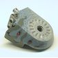 Animal Body Part, Dinosaur Body Quarter with Pin Holes, Dark Gray Streaked/Sand Blue/Black Streaked/Red Spotted Print