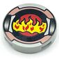 Tile, Round 2 x 2 with Flame and Sand Red Border Print