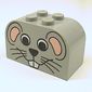 Brick Curved 2 x 4 x 2 Double with Mouse Face Print
