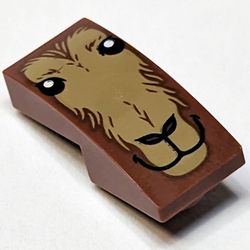 Slope Curved 2 x 1 Inverted with Goat Face print
