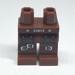 Hips and Reddish Brown Legs with Red Belt, Green Pockets, Dark Red Straps