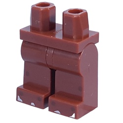 LEGO part 970c19pr0001 Hips and Reddish Brown Legs with Silver Scratches print in Reddish Brown