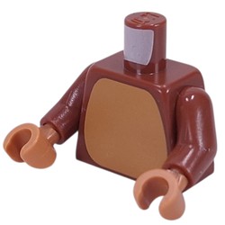 LEGO part 973c19h23pr0001 Torso, Medium Nougat Chest, Reddish Brown Arms, Medium Nougat Hands in Reddish Brown