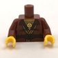 Torso Robe, Gold Chain / Gold Star on Back Print, Reddish Brown Arms, Yellow Hands