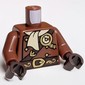 Torso, Coat, Tan Scarf, Dark Brown Belt, Gold Buttons Print, Reddish Brown Arms, Dark Brown Hands
