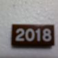 Tile 1 x 2 with White '2018' Print