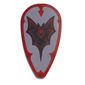 Shield Ovoid with Black and Red Bat, Red Border print
