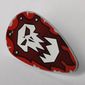 Shield Ovoid with White Skull on Black/Dark Red Field print