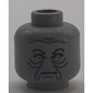 Minifig Head Palpatine (Emperor), Angry Eyebrows, Yellow Eyes and Gray Wrinkles Print