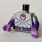 Torso, Dual Molded Arms, Lavender Gem, Dark Purple Belt, White Decorations print, with Light Bluish Gray Sleeves Pattern, Dark Purple Arms, Lavender Hands