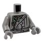 Torso Cracked Statue, Ninja Robe with Sand Green Vine and Gold Thorns Front and Back Print, Light Bluish Gray Arms and Hands