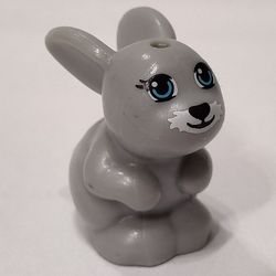 LEGO PART 98387pr0002 Animal, Rabbit / Bunny Sitting with Blue Eyes ...