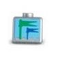 Pen Bead, Square with Green and Blue Flags Print