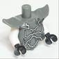 Torso with Molded Shoulder and Waist Extensions, Silver Decoration Print, White Arms, Black Hands