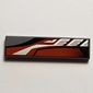 Tile 1 x 4 with Sleek Silver, Red and Black Print Left [8381]
