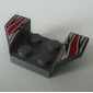 Mudguard 2 x 4 with 2 x 2 Studs and Flared Wings, Silver/Red/Black Flame Tips Print