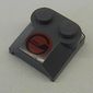 Brick Curved 2 x 2 x 2/3 Two Studs and Lip End with Red/Black Circle Print