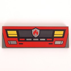 LEGO PART 69729pr0043 Tile 2 x 6 with Fire Truck Front Bumper ...