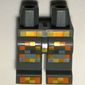 Hips and Dark Bluish Gray Legs with Pixelated Orange, Yellow and Silver Armor Pattern