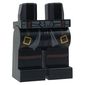 Hips and Black Legs with Dark Bluish Gray Sash and Dark Brown Belts with Gold Buckles and Dark Brown Rope Knee Wraps