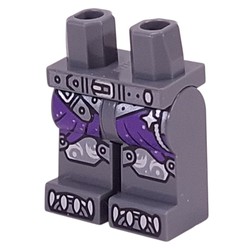 LEGO part 970c12pr0014 Hips and Dark Bluish Gray Legs with print in Dark Stone Grey / Dark Bluish Gray