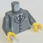 Torso Suit Jacket, Pinstriped, and Striped Tie Print, Dark Bluish Gray Arms, Yellow Hands