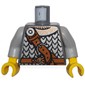 Torso Armor, Scale Mail and Diagonal Leather Belt Print, Light Bluish Gray Arms, Yellow Hands