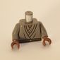 Torso Robe, Brown Belt Print (Mace Windu), Dark Bluish Gray Arms, Reddish Brown Hands