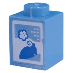 Brick 1 x 1 with Blue Milk / Bantha Carton Print