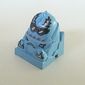 Racer Driver Head, Brick Special 2 x 2 Round, Goggles, Silver Flames, Dark Tan Teeth print (Freeze)