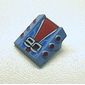 Slope 2 x 2 No Studs, with 3 Side Pistons Raised Edges and '80', Red/White/Black/Blue Print