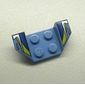 Mudguard 2 x 4 with 2 x 2 Studs and Flared Wings, Blue/Black/Silver/Yellow Stripes Print