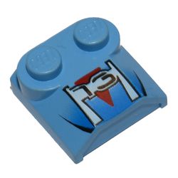 Brick Curved 2 x 2 x 2/3 Two Studs and Lip End with '13' and Red Triangle Print