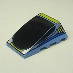 Wedge Curved 4 x 4 No Top Studs with Black Window, Yellow 18 Print