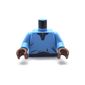 Torso V-Collar Shirt and Dark Blue Trim Print (Lando Calrissian), Medium Blue Arms, Brown Hands
