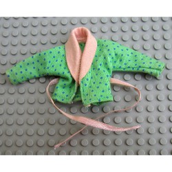 Scala, Jacket with Light Pink Collar and Belt, Blue Dots Print