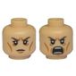 Minifig Head Elrond, Dual Sided, Calm / Battle Rage Print [Blocked Open Stud]