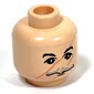 Minifig Head Remus Lupin, Moustache Thin Gray, Wide Smirk, Scratches/Scars on Face Print