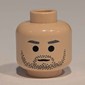 Minifig Head Owen Lars, Gray Stubble and Gray Eyebrows Print [Blocked Open Stud]